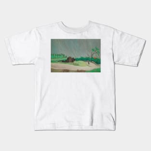 Un Matin De Pluie by Henri Rousseau Kids T-Shirt